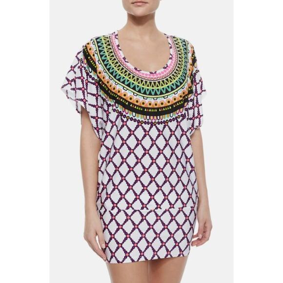 Trina Turk Other - Trina Turk Kon Tiki Print Stretch Jersey Swim Cover Up Tunic Dress Small?